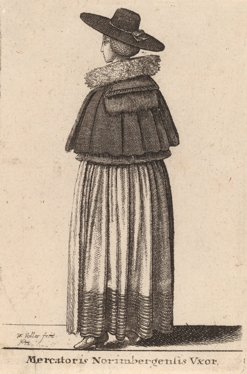 Hustru til Nürnberg-købmanden, 1643. af Wenceslaus Hollar