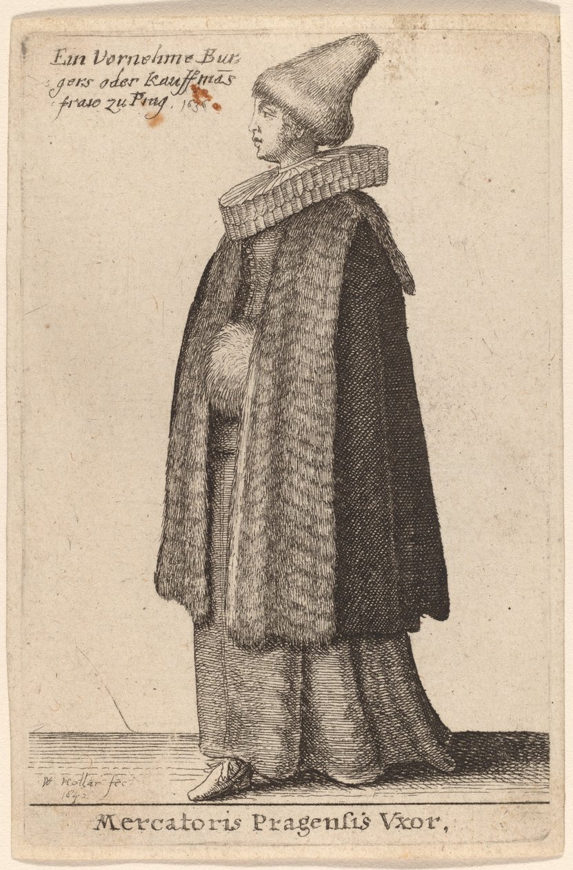 Hustru til købmanden i Prag af Wenceslaus Hollar