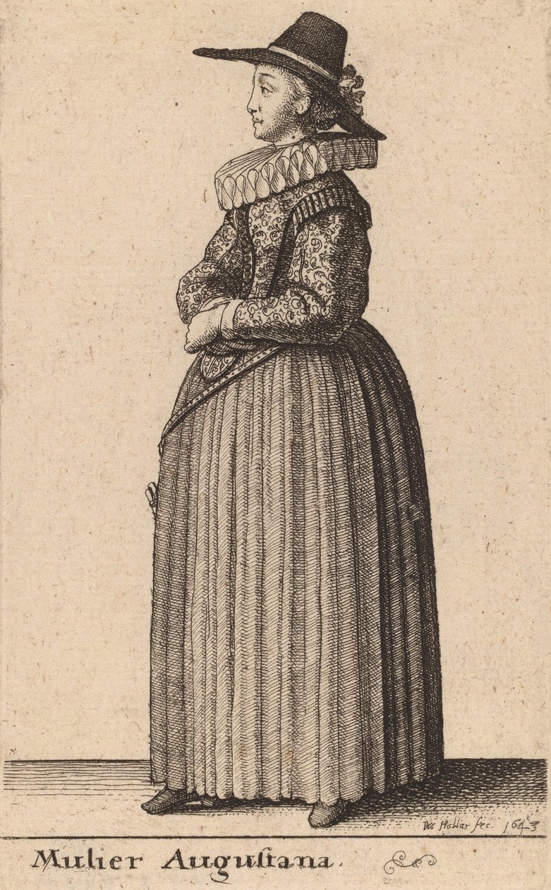En augustansk kvinde, 1643. af Wenceslaus Hollar