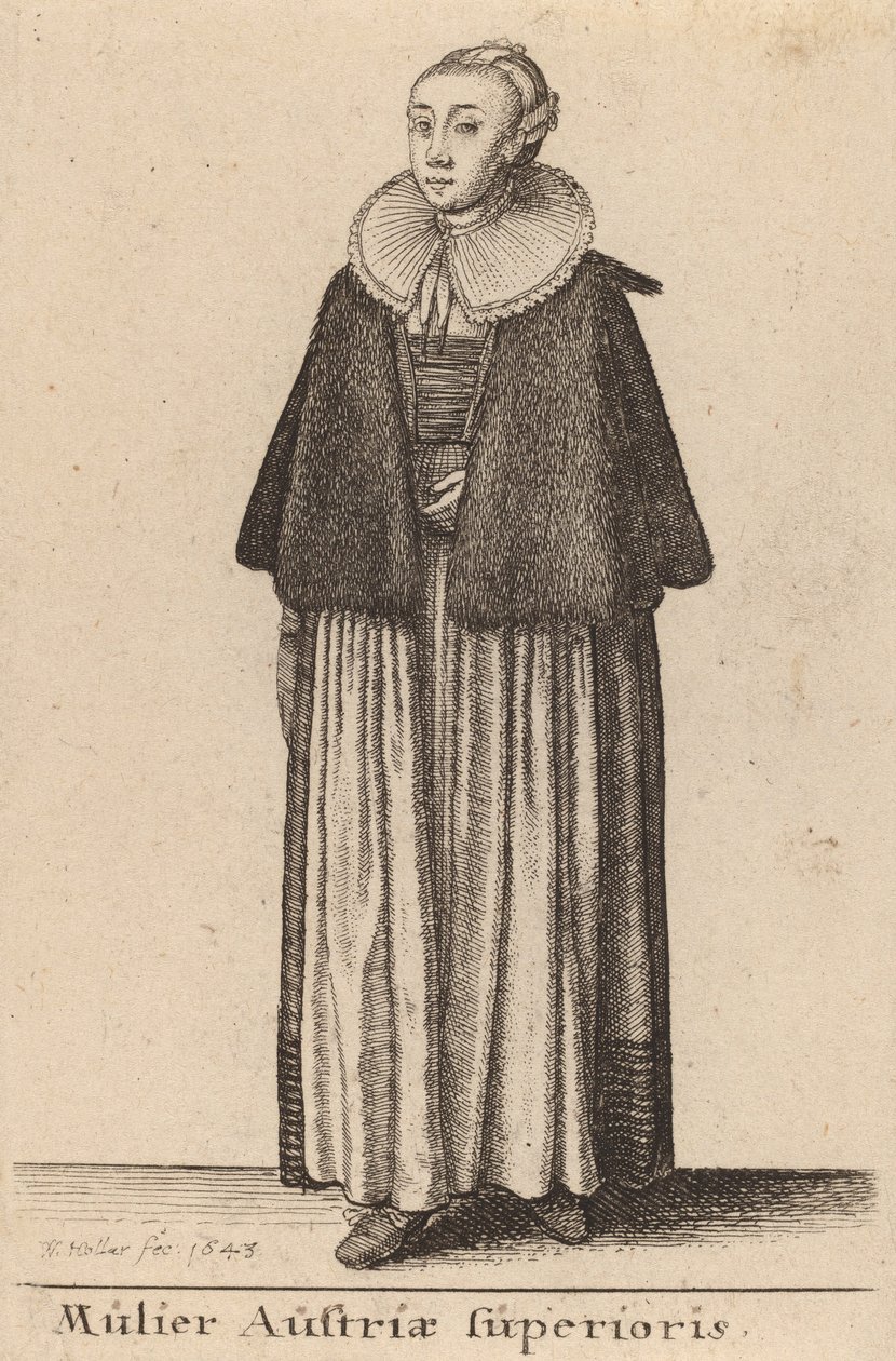 En kvinde fra Øvre Østrig, 1643. af Wenceslaus Hollar