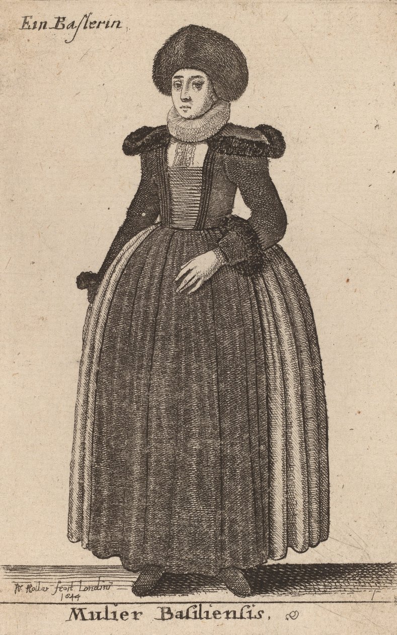 Kvinden fra Basel, 1644. af Wenceslaus Hollar