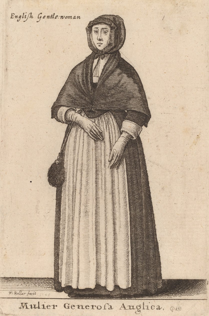 En generøs engelsk kvinde, 1643. af Wenceslaus Hollar