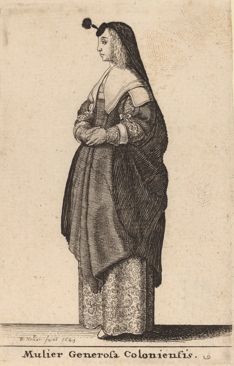 Den generøse kvinde fra Köln, 1643. af Wenceslaus Hollar
