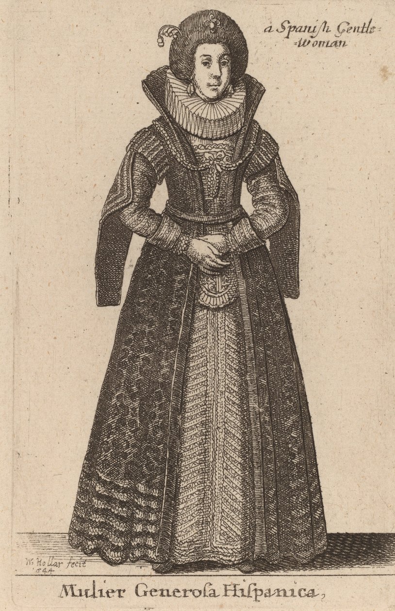 En spansk generøs kvinde, 1644. af Wenceslaus Hollar