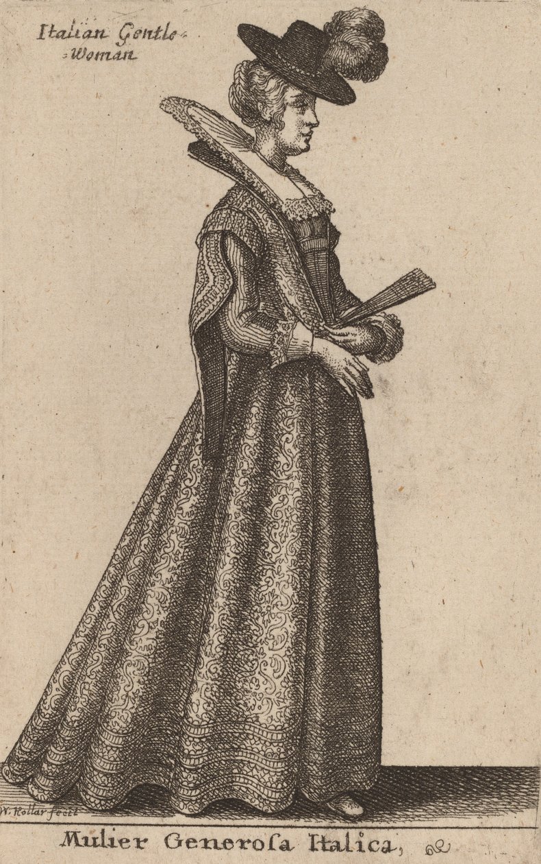 En generøs italiensk kvinde af Wenceslaus Hollar