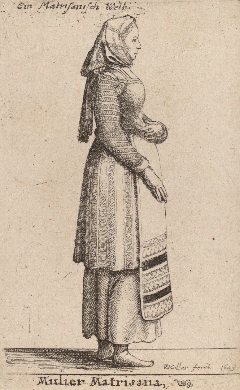 Matrisana kvinde, 1649. af Wenceslaus Hollar