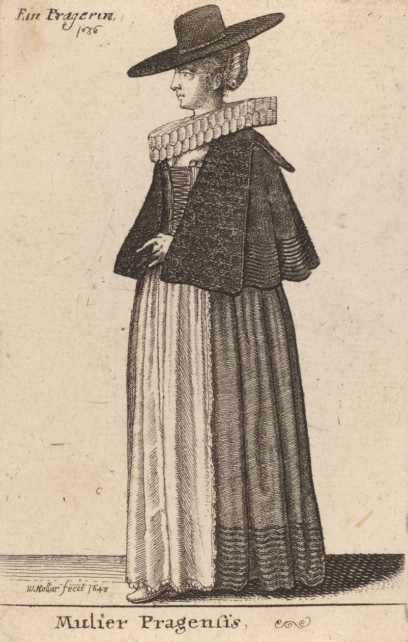 Kvinden fra Prag, 1643. af Wenceslaus Hollar