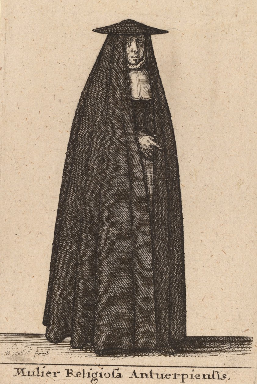 Religiøs kvinde fra Antwerpen. af Wenceslaus Hollar