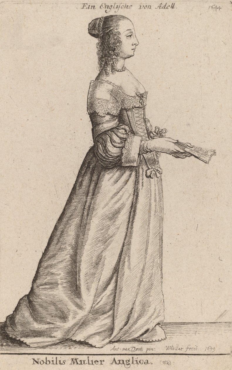 En ædel engelsk kvinde, 1649. af Wenceslaus Hollar