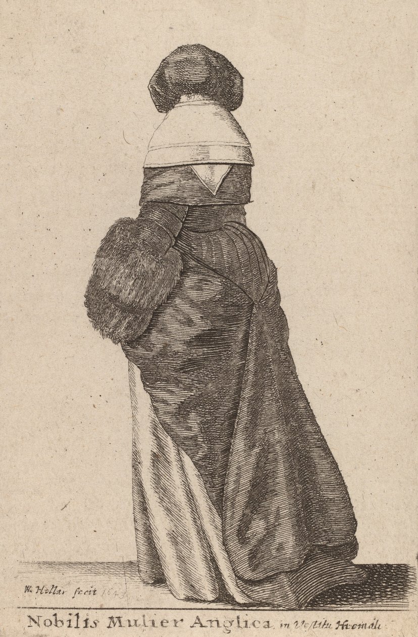 En ædel engelsk dame i vinterdragt, 1643. af Wenceslaus Hollar