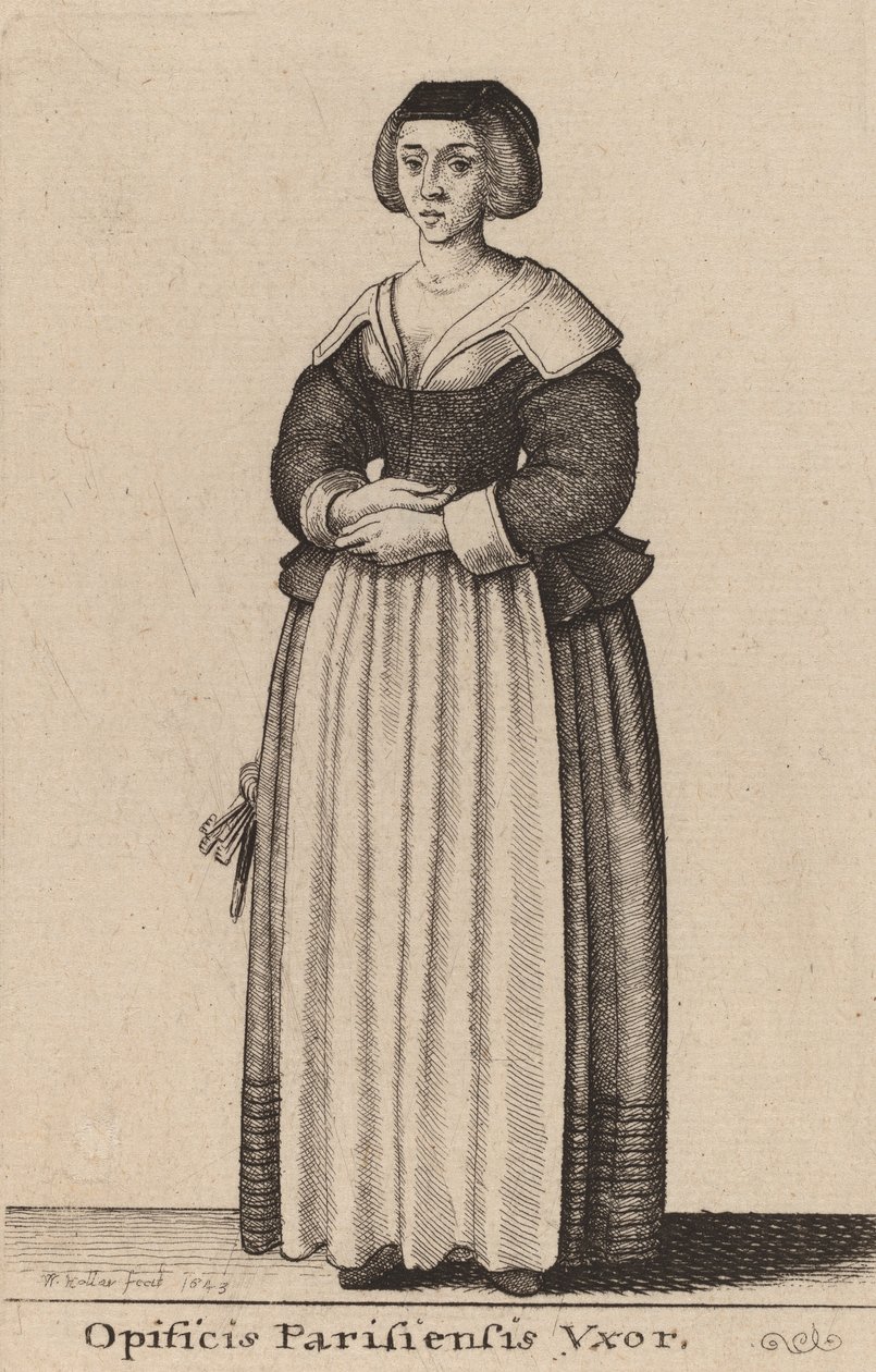 Arbejderkone i Paris, 1643. af Wenceslaus Hollar