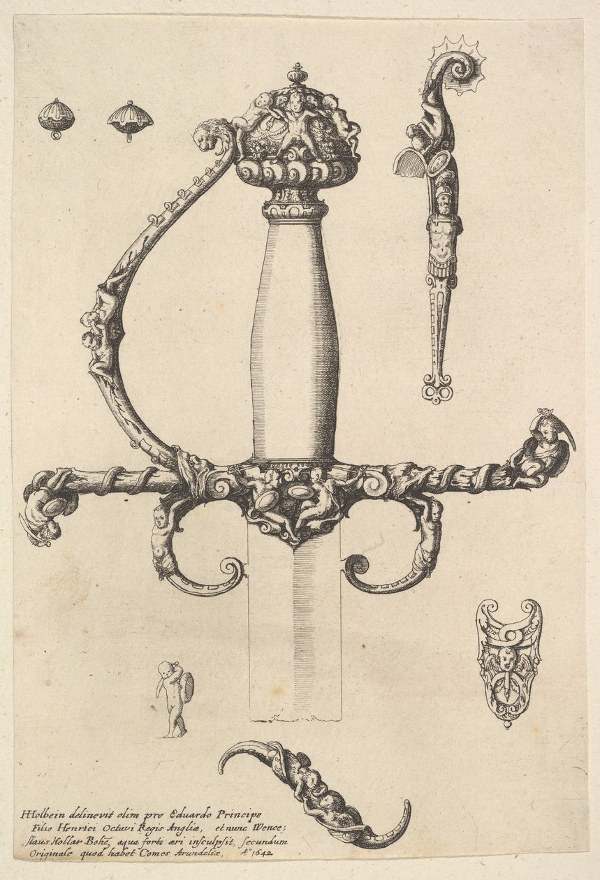 Ornamental sværdgreb, 1642. af Wenceslaus Hollar