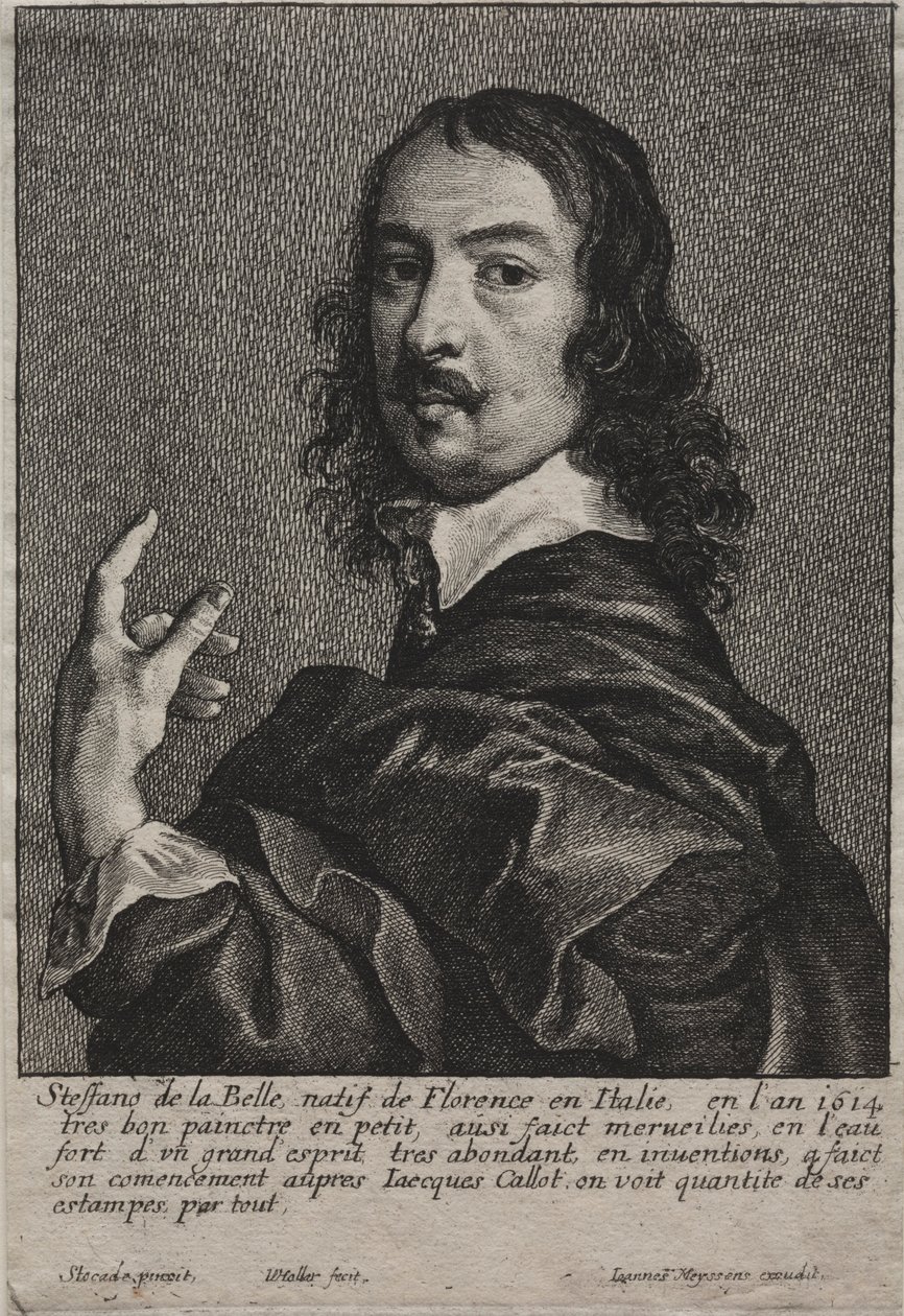 Portræt af Stefano della Bella. af Wenceslaus Hollar