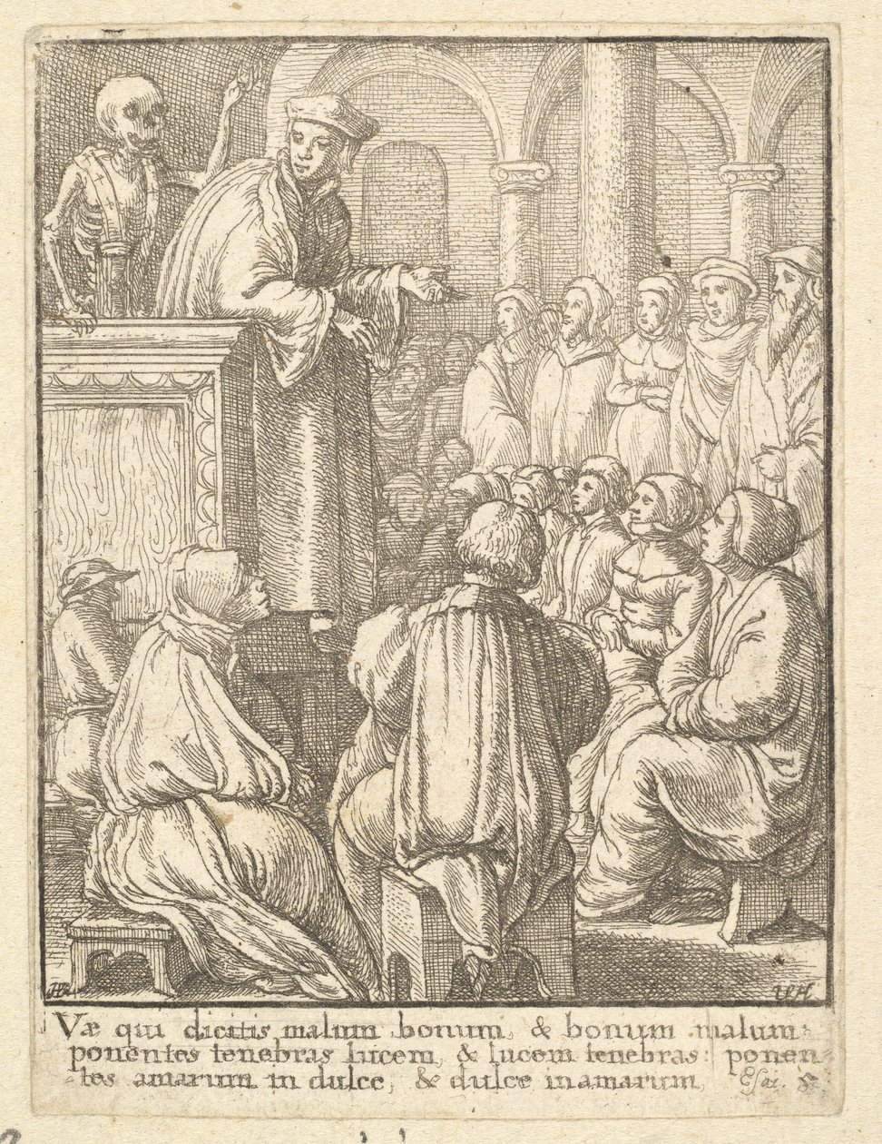 Preacher, from the Dance of Death, 1651. dani af Wenceslaus Hollar