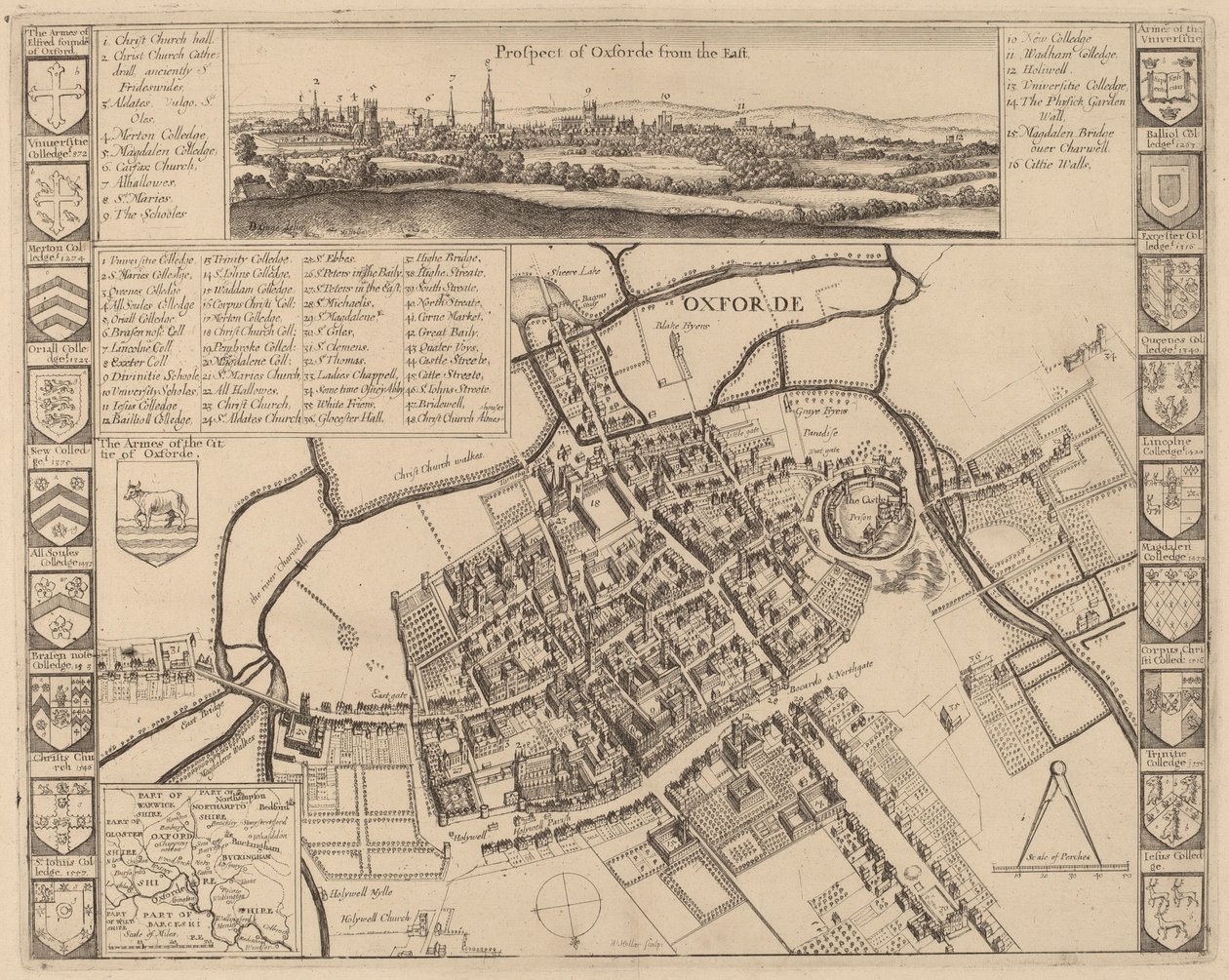 Udsigt til Oxford. af Wenceslaus Hollar