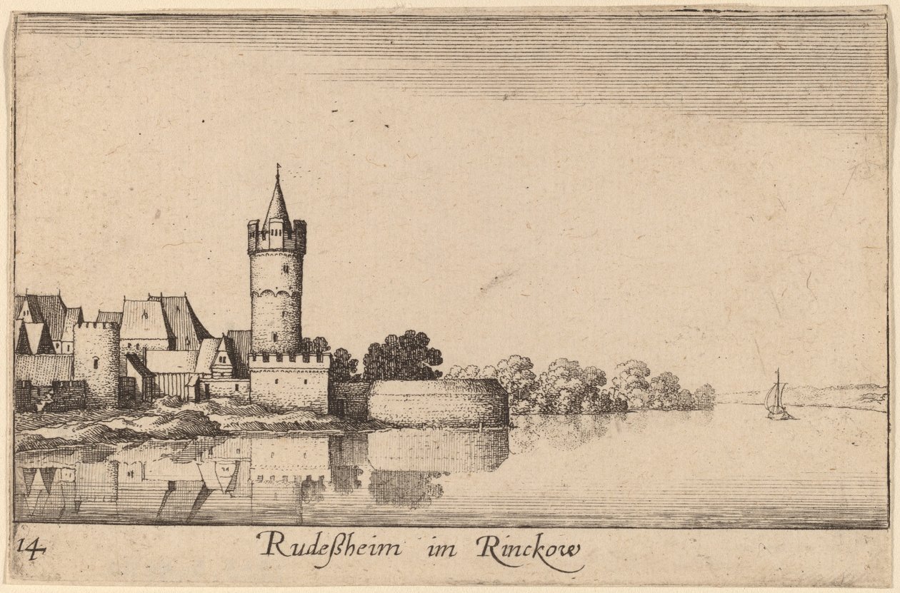 Rudesheim af Wenceslaus Hollar