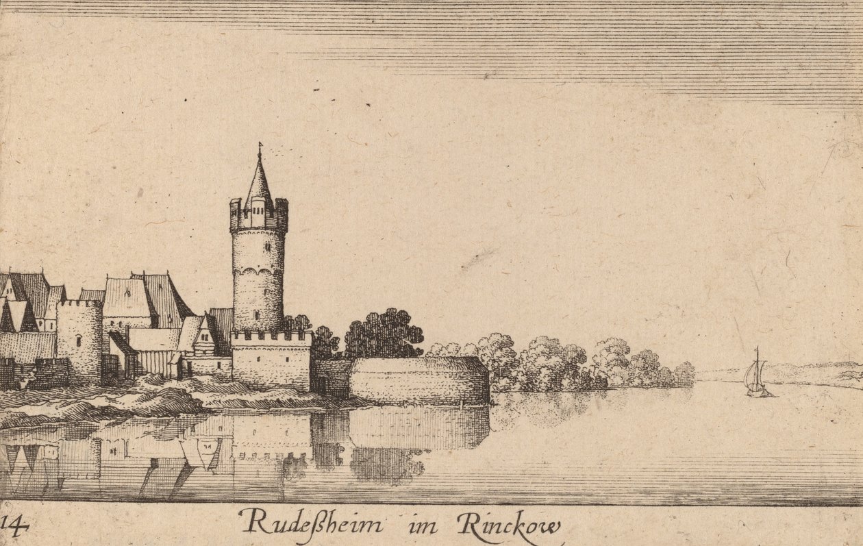 Rudesheim, 1635. af Wenceslaus Hollar