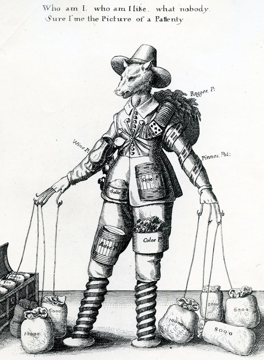 Satirisk tryk, 1641-1650 af Wenceslaus Hollar