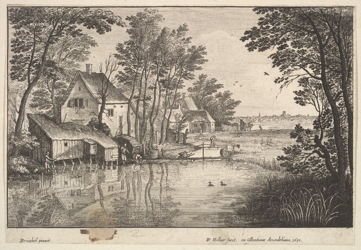 Lystfiskeren, 1650. af Wenceslaus Hollar