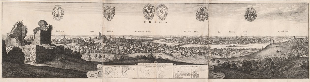 Den store udsigt over Prag af Wenceslaus Hollar