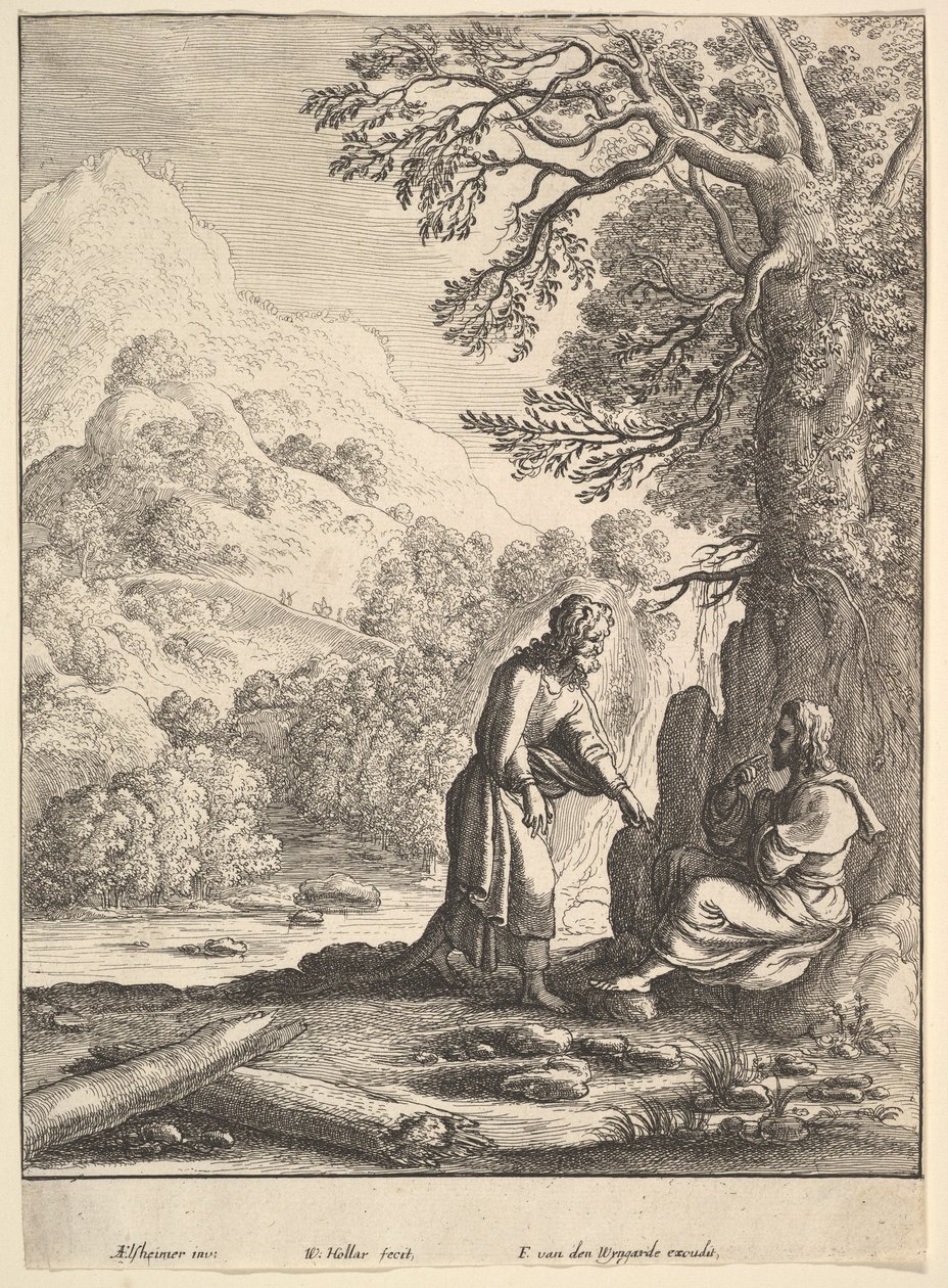 Fristelsen, 1625-77. af Wenceslaus Hollar
