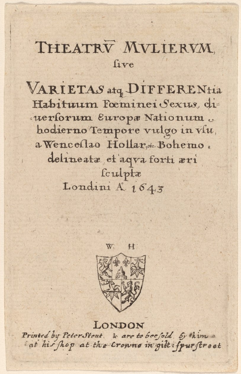 Kvindernes Teater: Titelside af Wenceslaus Hollar