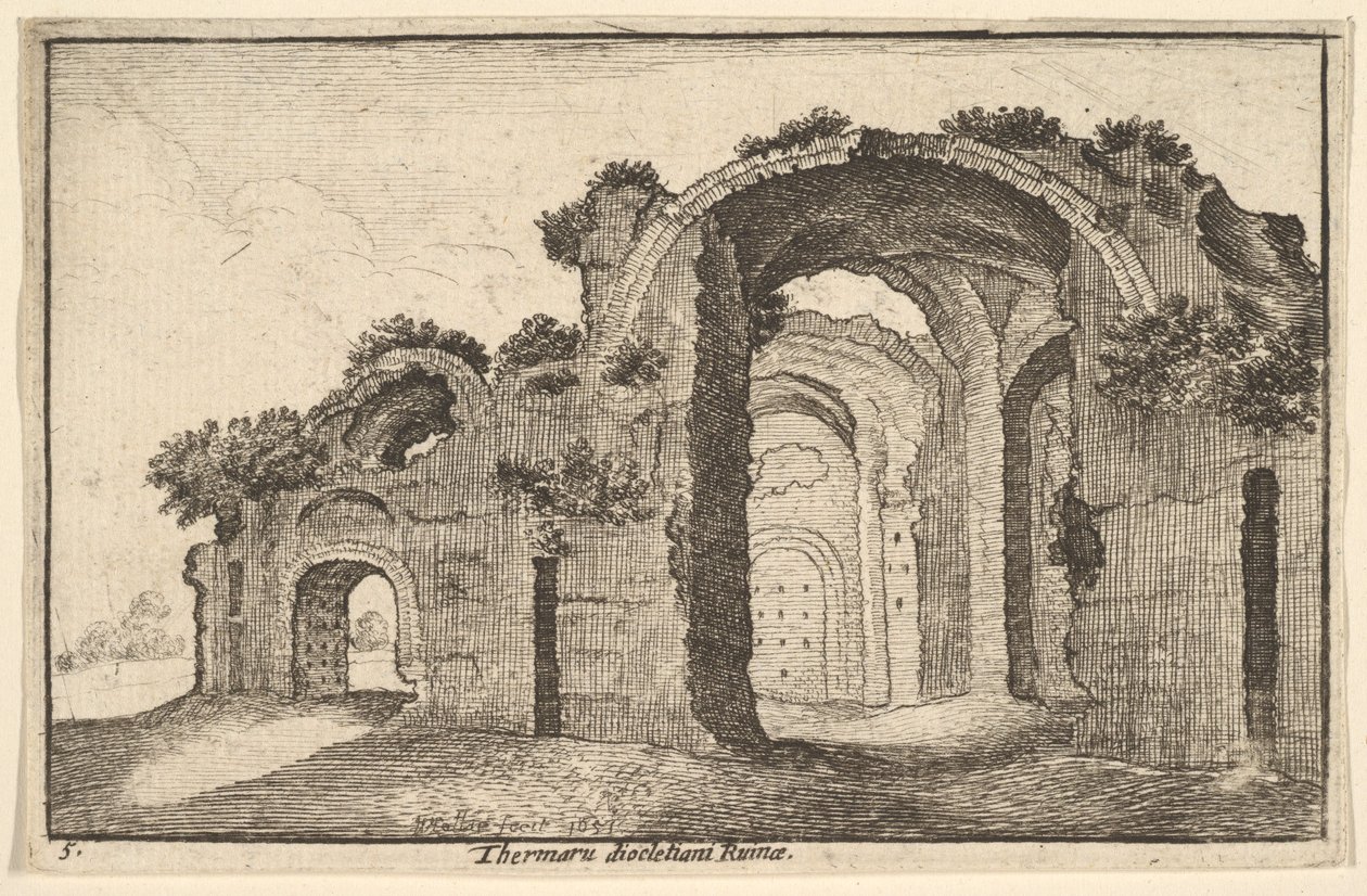 Thermaru of Diocletian Ruina Baths of Diocletian, 1651 af Wenceslaus Hollar