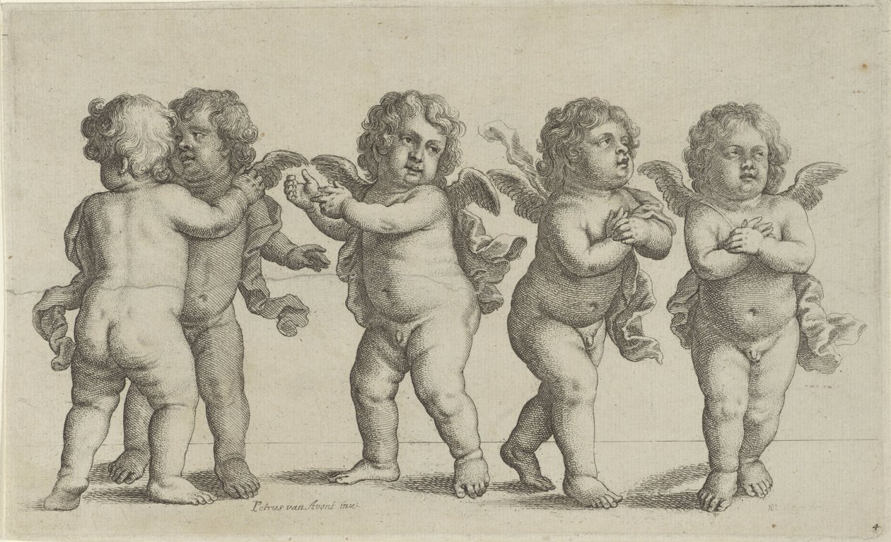 Fem keruber Paedopaegnion (serietitel) af Wenceslaus Hollar