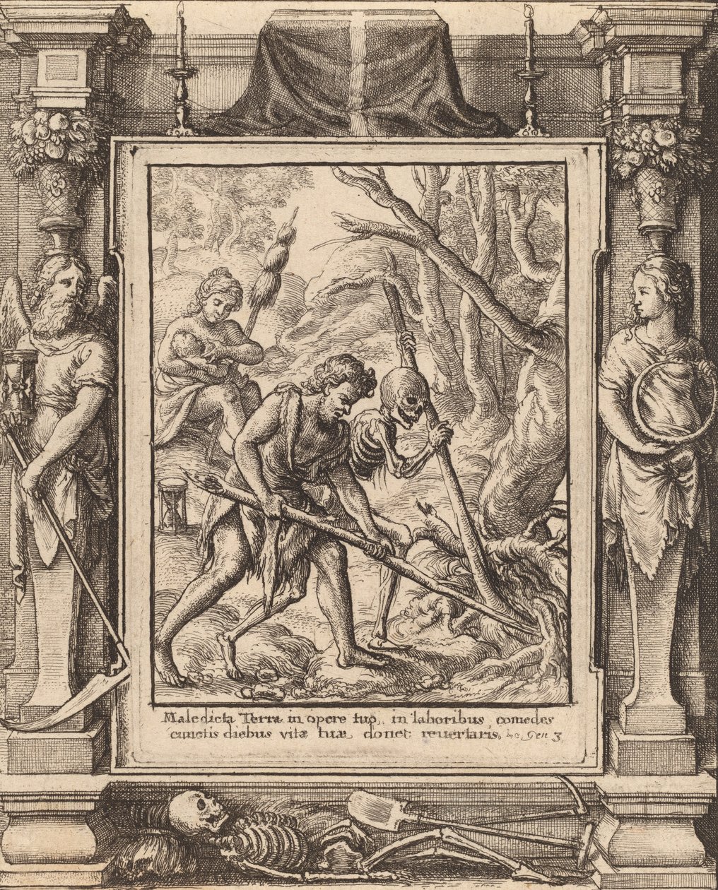 Da Adam Delved, 1651. af Wenceslaus Hollar