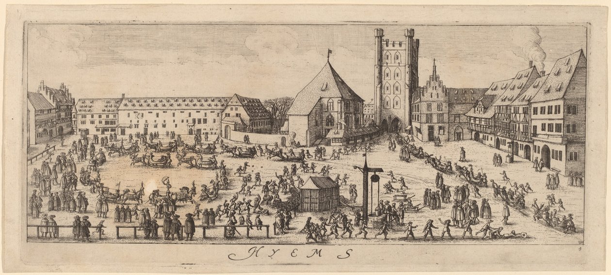 Vinter: Paradepladsen af Wenceslaus Hollar