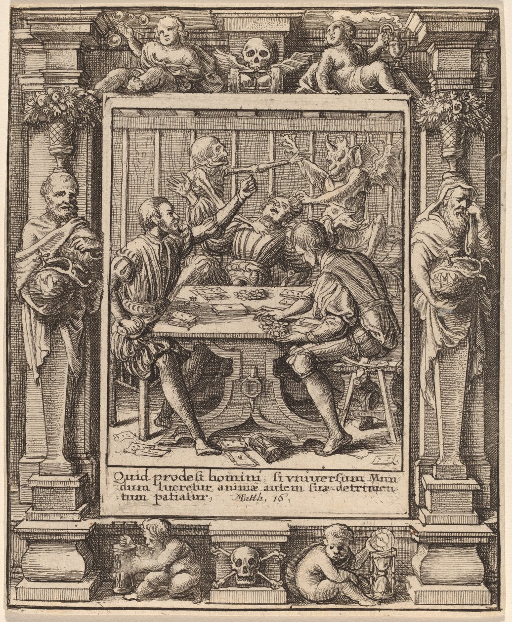Spillere af Wenceslaus Hollar after Hans Holbein the Younger after Abraham van Diepenbeeck