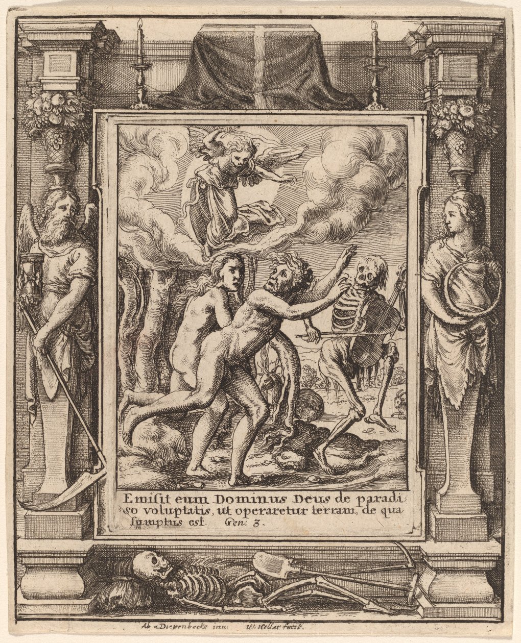det tabte paradis af Wenceslaus Hollar after Hans Holbein the Younger after Abraham van Diepenbeeck