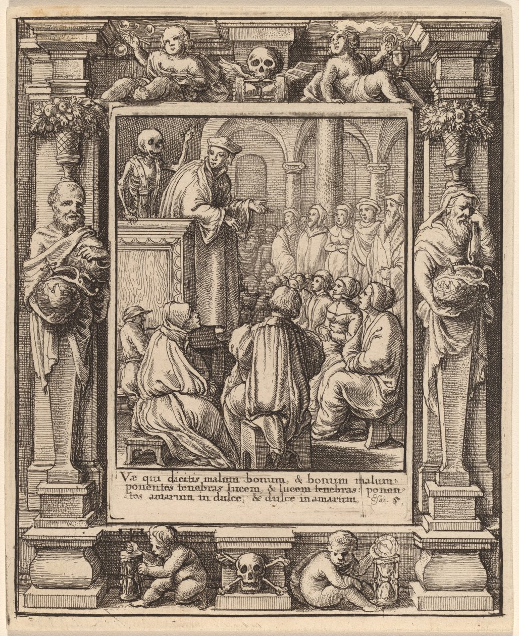 Prædikant af Wenceslaus Hollar after Hans Holbein the Younger after Abraham van Diepenbeeck