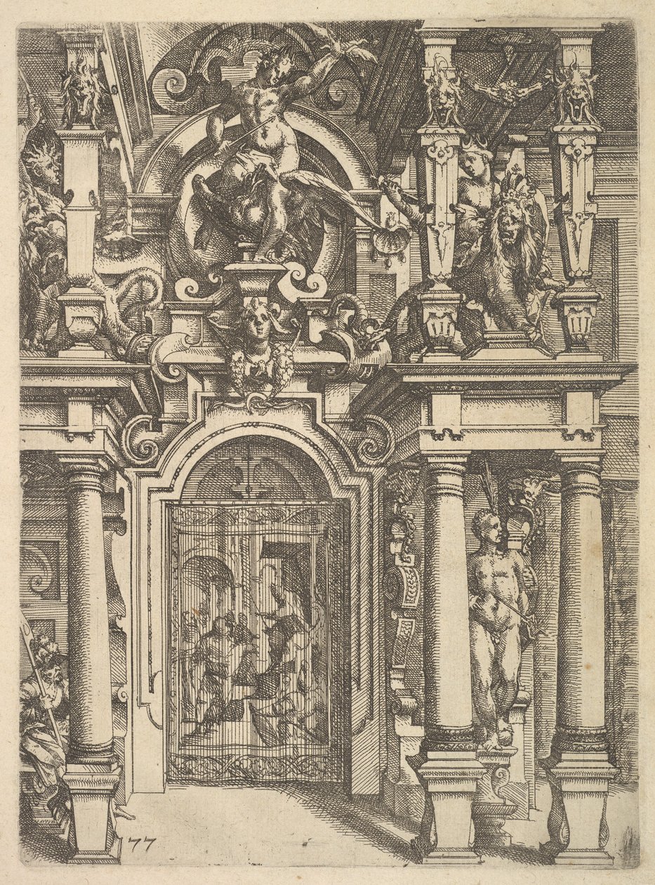 Ornamentplade fra Architettura, 1598. af Wendel Dietterlin the Elder