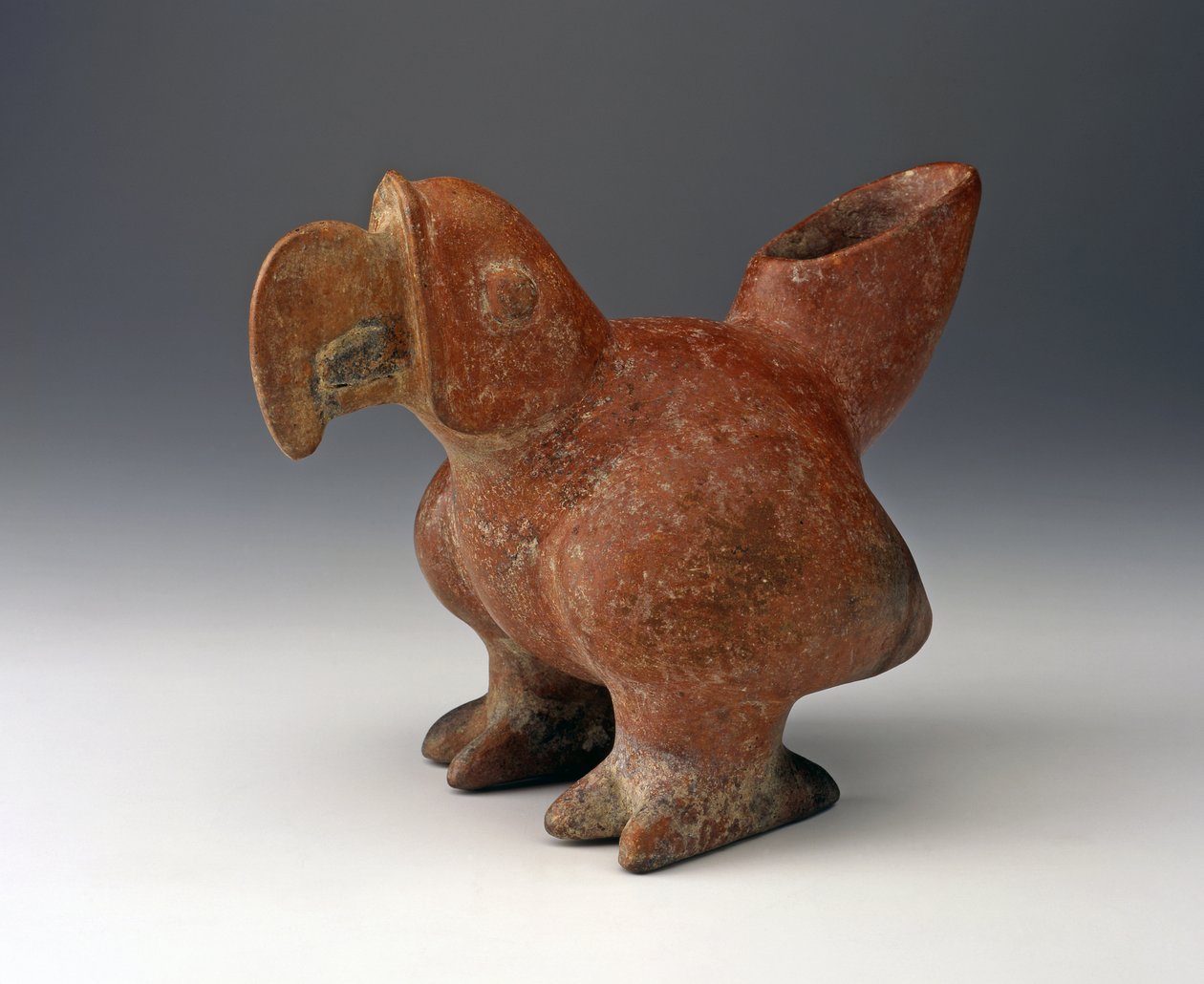 Parrot Effigy Vessel, c.200 BC - 300 C.E. (keramik med rød slipmaling) af West Mexican