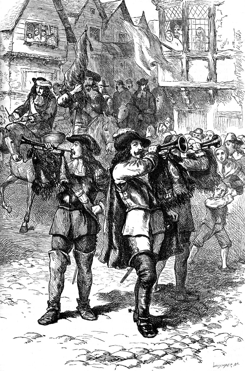 James II proklameret i Boston, 1685 c1880 af Whymper