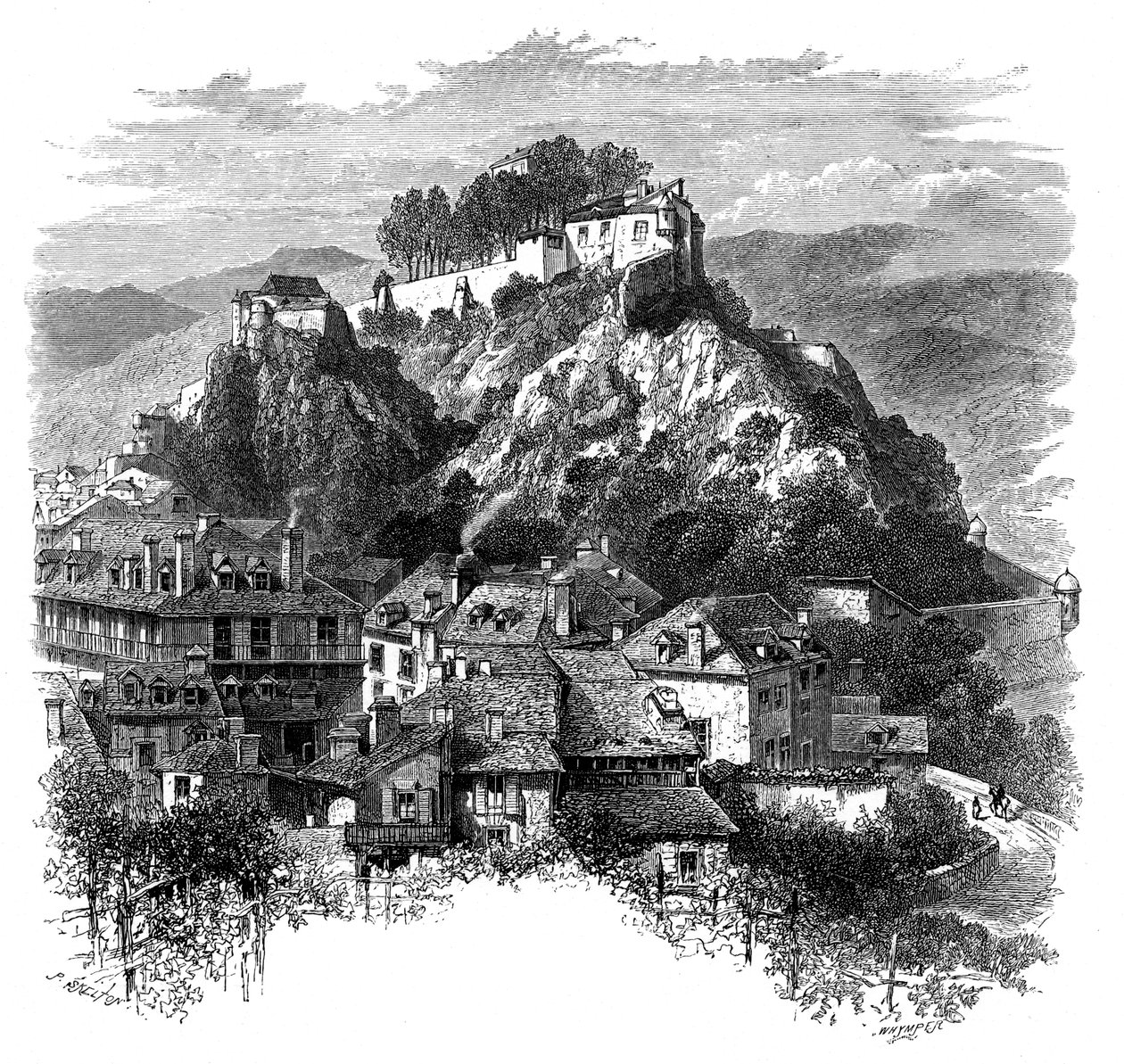 Slottet Lourdes, Frankrig, 1800-tallet. af Whymper