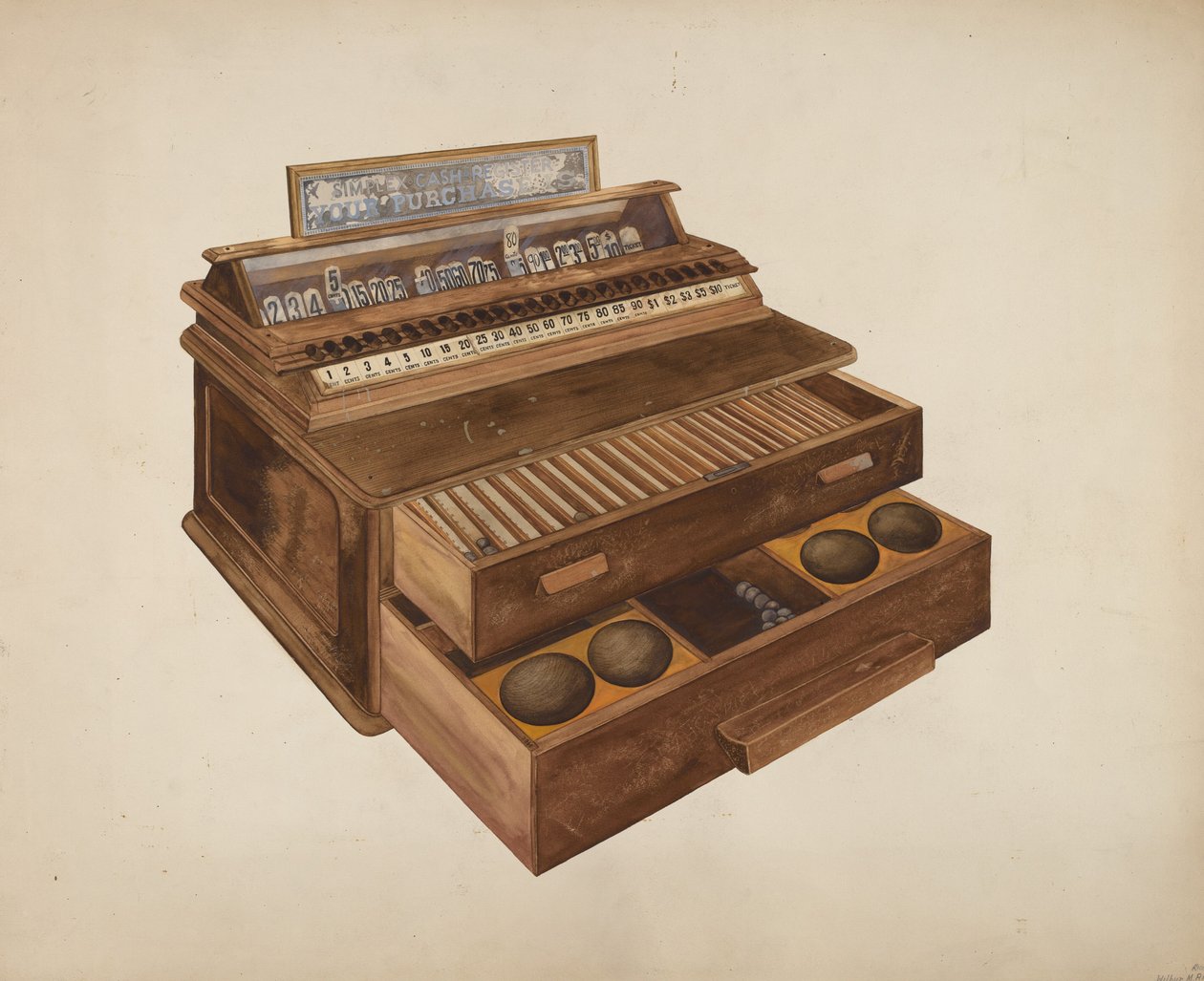 Trækasseapparat, ca. 1942. af Wilbur M Rice