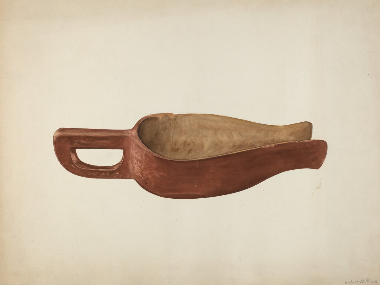Måltidsske af træ, ca. 1941. af Wilbur M Rice