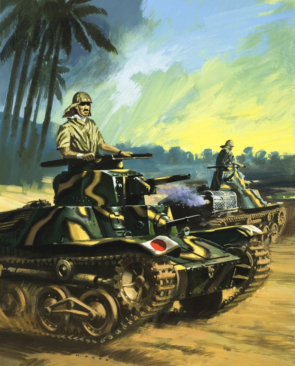 Japanese Tanks (gouache på papir) af Wilf (20th century) Hardy