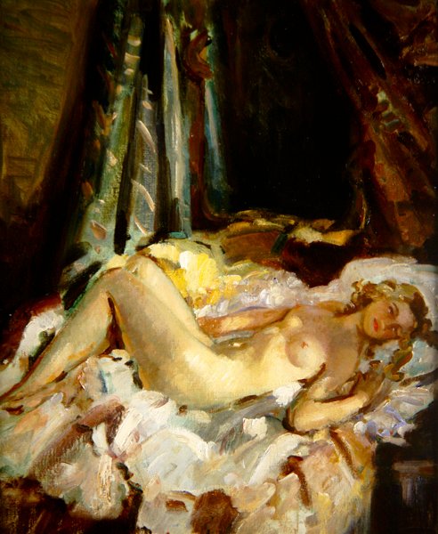 Nøgen (olie på lærred) af Wilfred Gabriel de Glehn