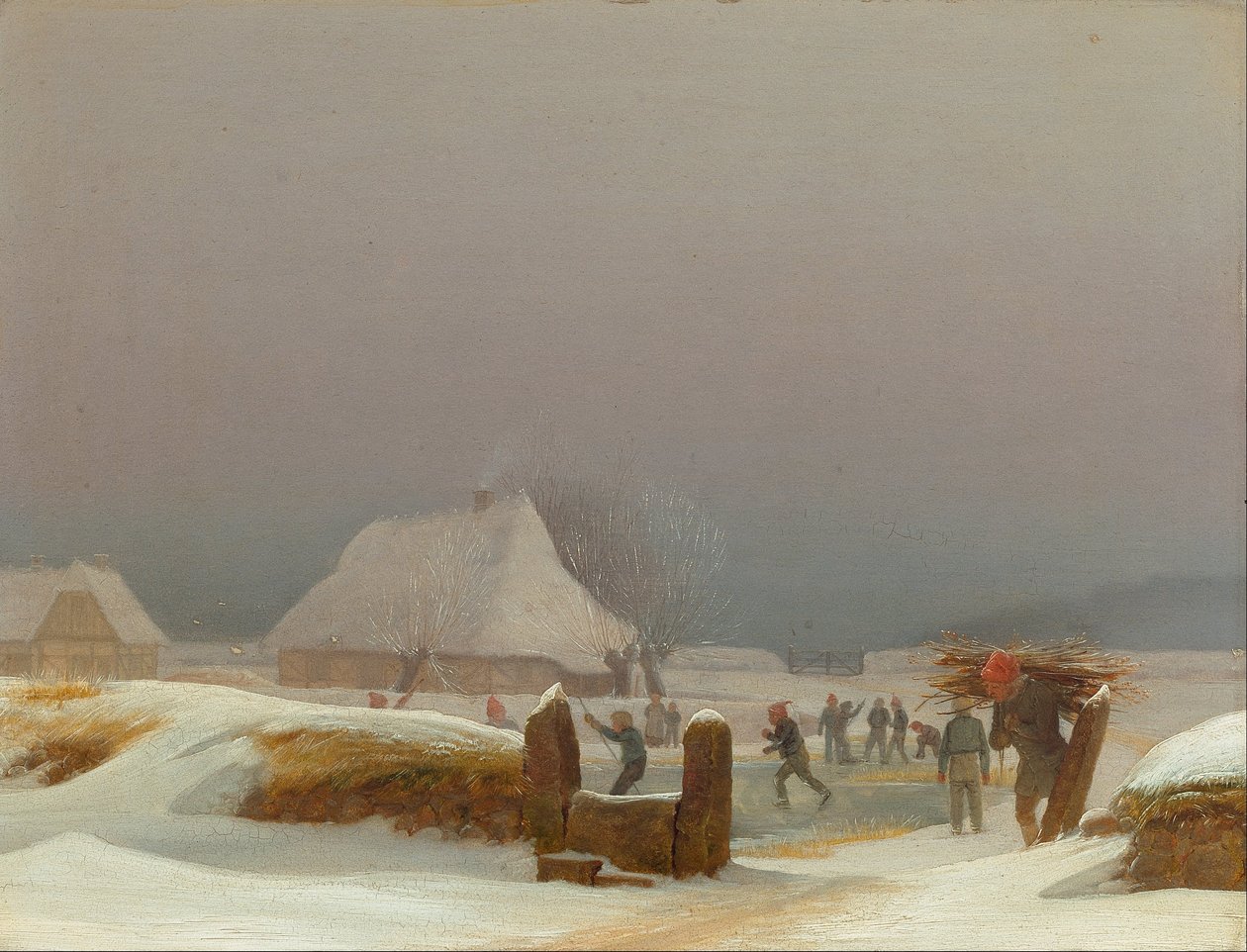 Vinterlandskab fra Fyn. af Wilhelm Bendz