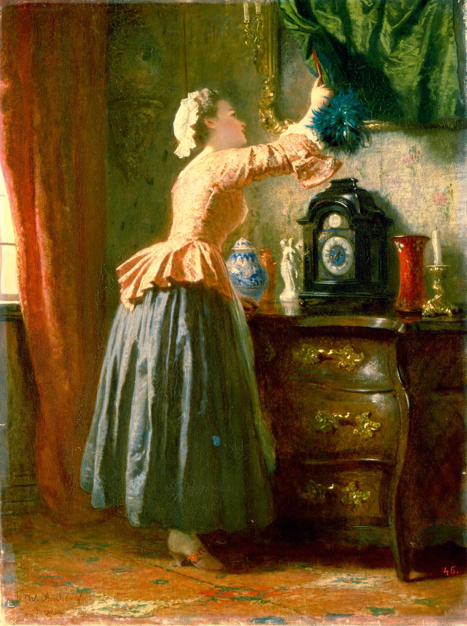 En stuepige, 1800-tallet. af Wilhelm Amberg