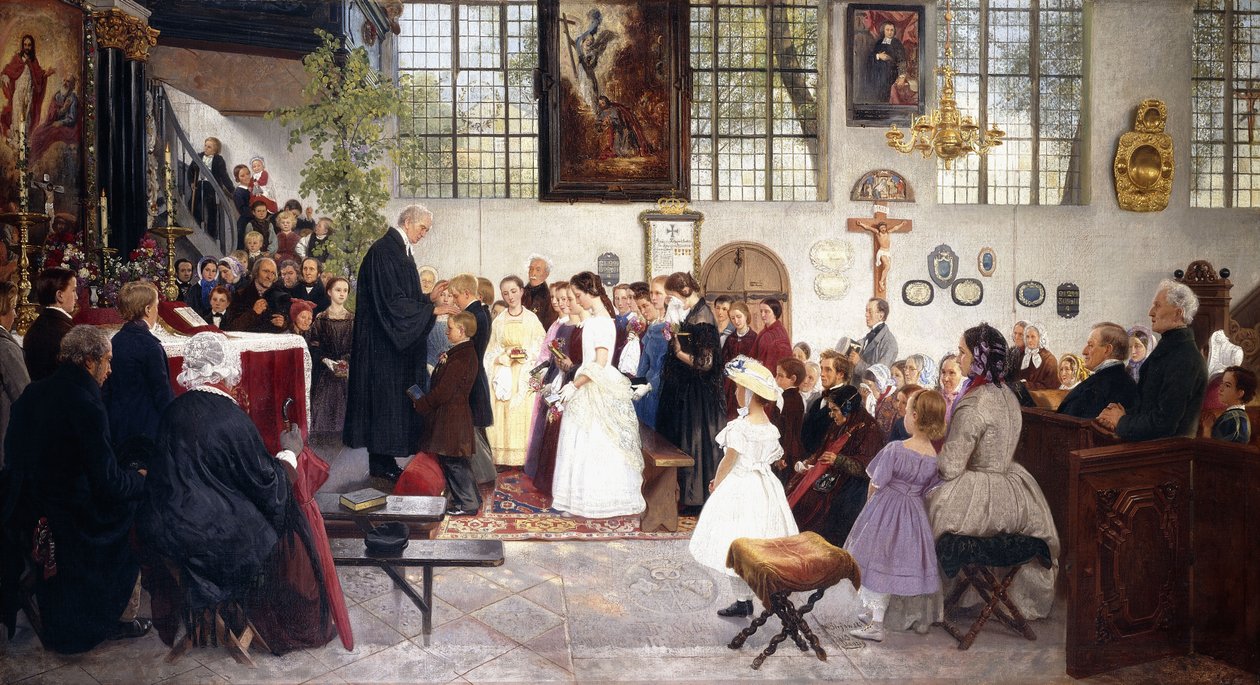 Konfirmationen, 1863 af Wilhelm August Stryowski