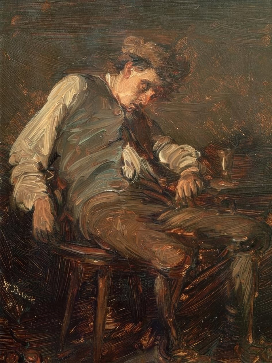 Søvnig drikker af Wilhelm Busch