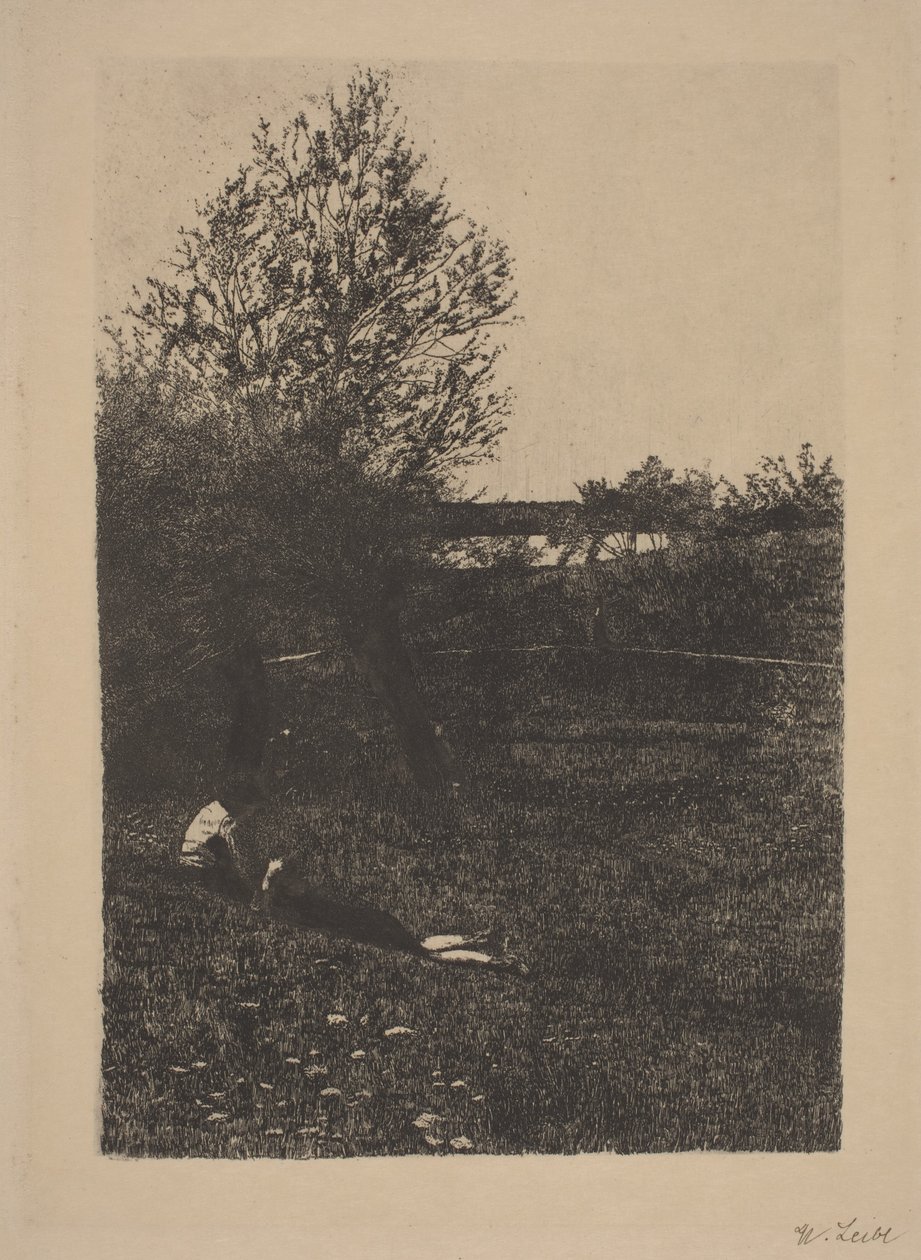 Eng med børn af Wilhelm Maria Hubertus Leibl