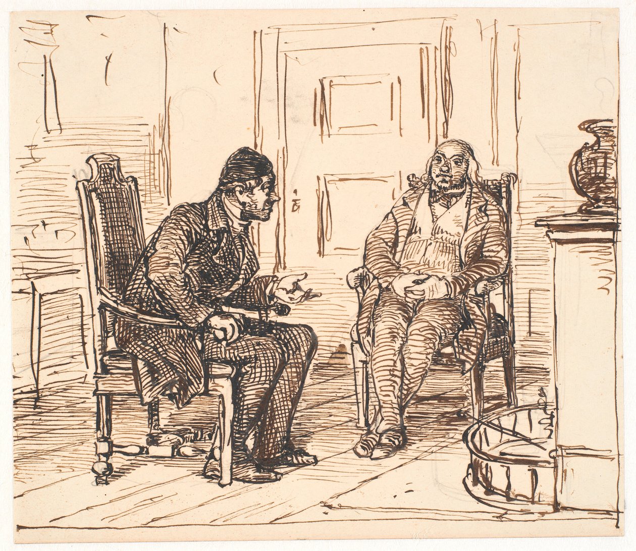 Diskussion mellem to velærværdigheder af Wilhelm Marstrand