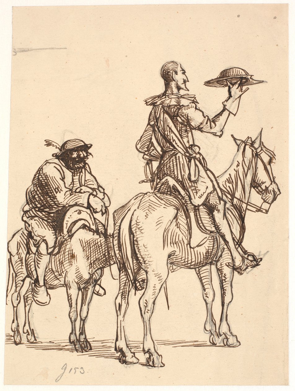 Don Quixote betragter sin hjelm af Wilhelm Marstrand