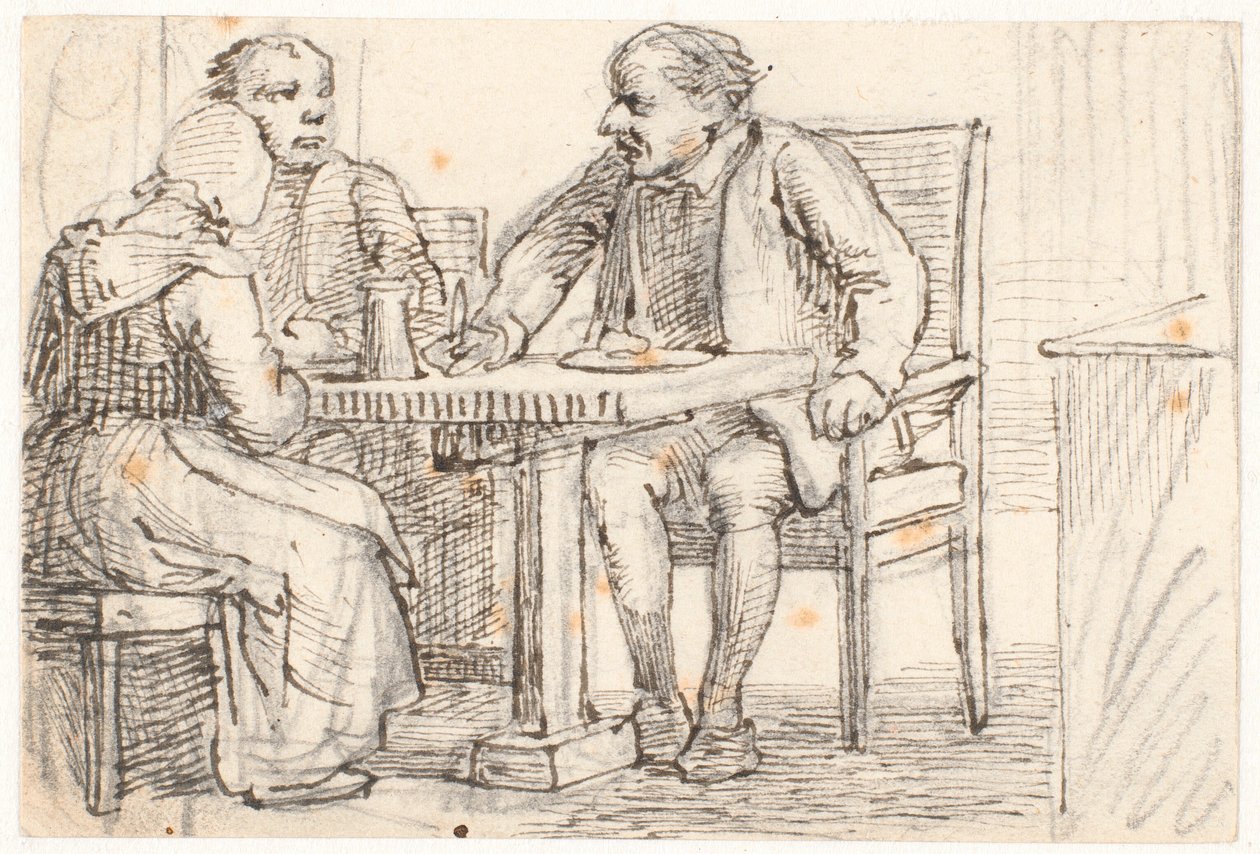 En afbrydelse i måltidet hos bønderne af Wilhelm Marstrand