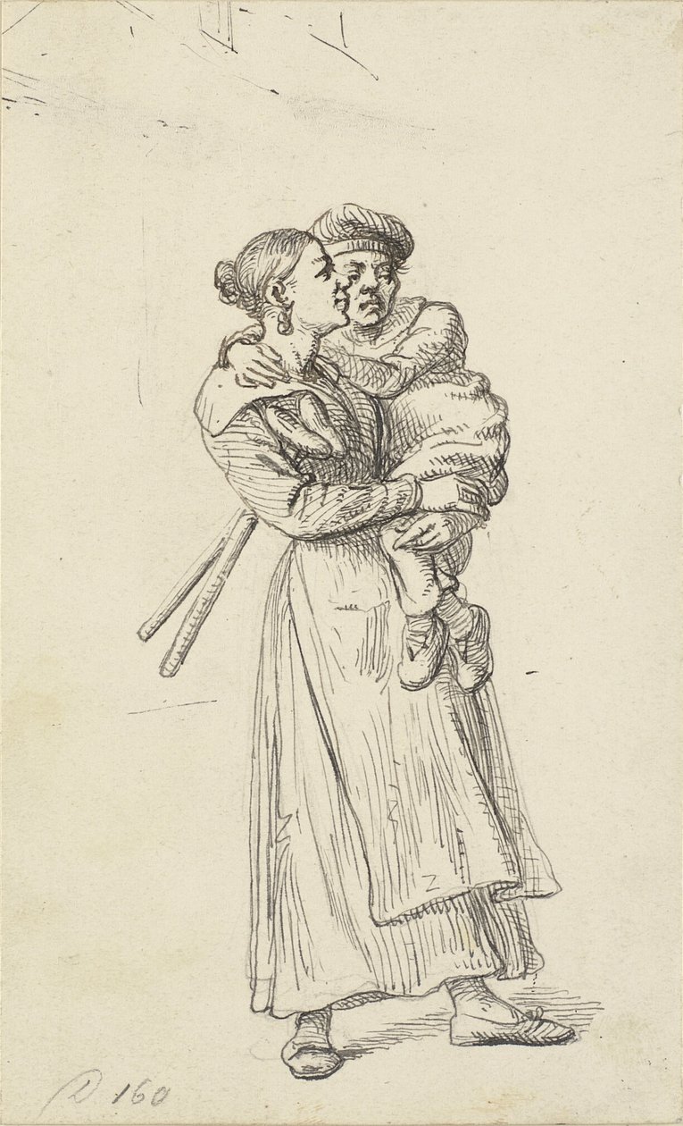 En kvinde bærer en krøbling af Wilhelm Marstrand